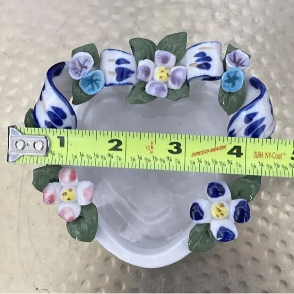 Potpourri Designs Decor Candy Dish Floral Heart Shaped Basket - Picture 8 of 10